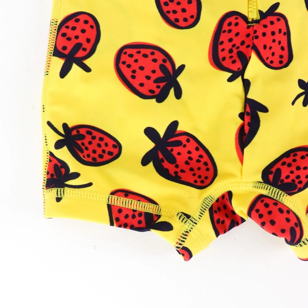 Hanna Andersson Rash Guard Swimsuit 3-6‎ Mos Strawberry Print Sun Protection